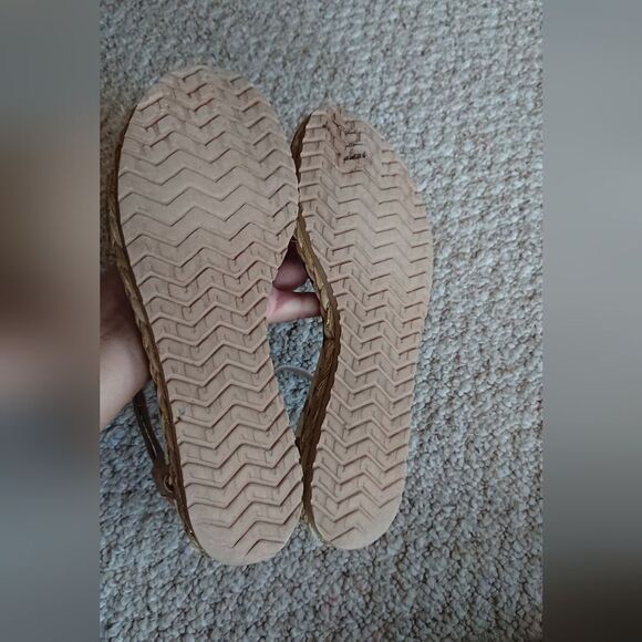 Casadei Brown Leather Ankle Strap Flat Sandals Size 37.5 - Picture 11 of 12